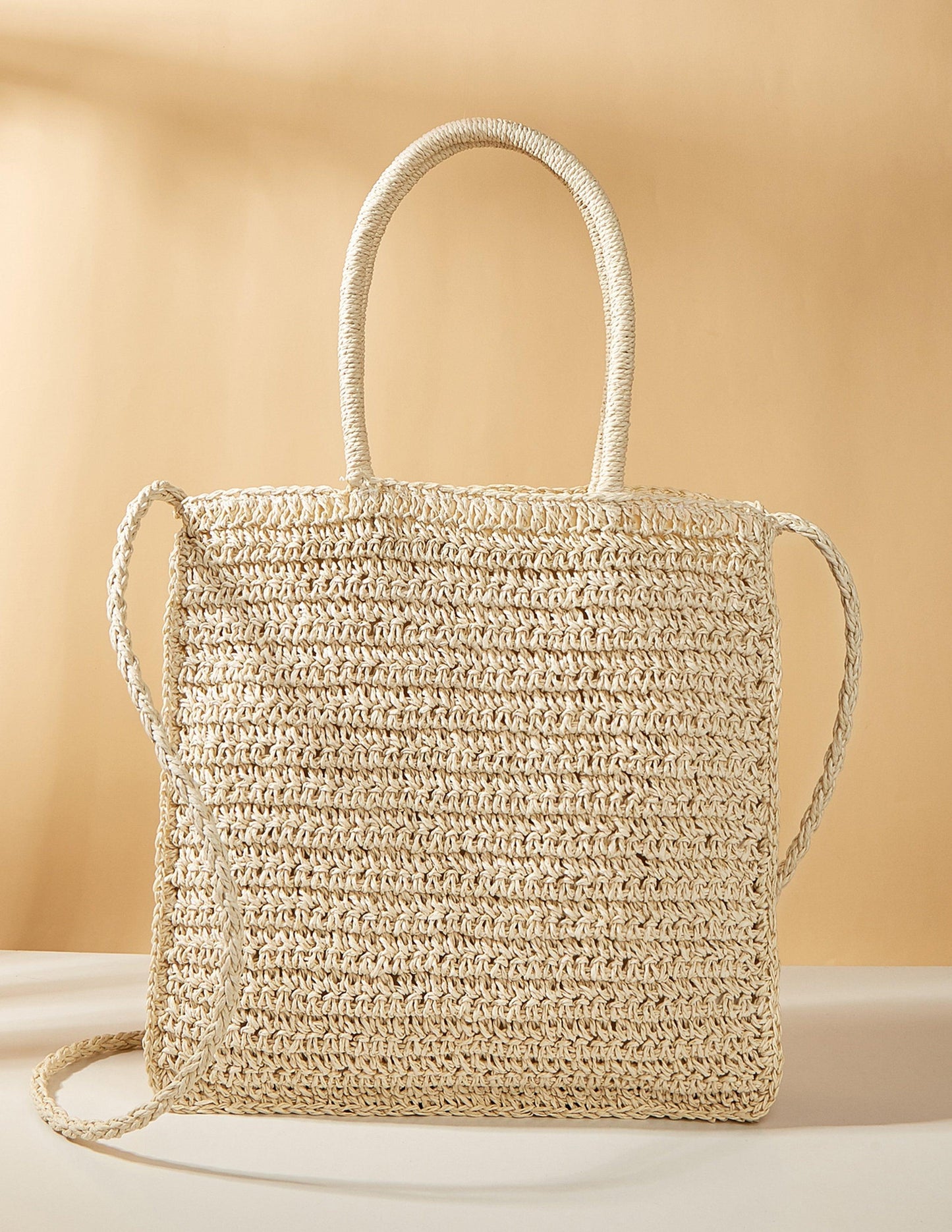 Coloured Flower Woven Straw Bag