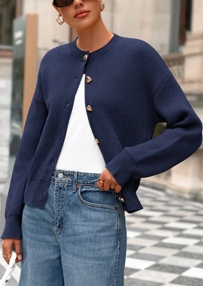 PRETTYGARDEN Cardigan Sweaters for Women Trendy Long Sleeve Open Front Button Down Jacket Fall Clothes Winter Coats