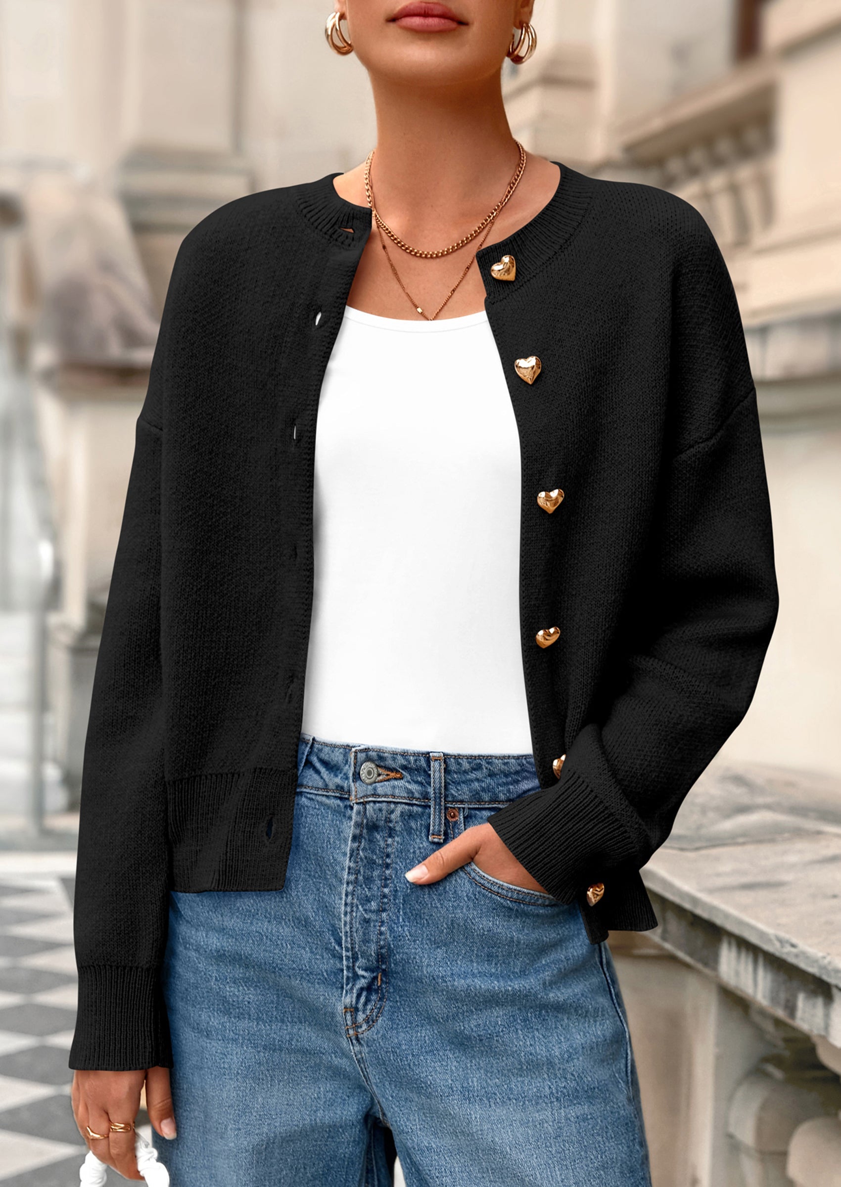 PRETTYGARDEN Cardigan Sweaters for Women Trendy Long Sleeve Open Front Button Down Jacket Fall Clothes Winter Coats