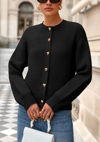 PRETTYGARDEN Cardigan Sweaters for Women Trendy Long Sleeve Open Front Button Down Jacket Fall Clothes Winter Coats