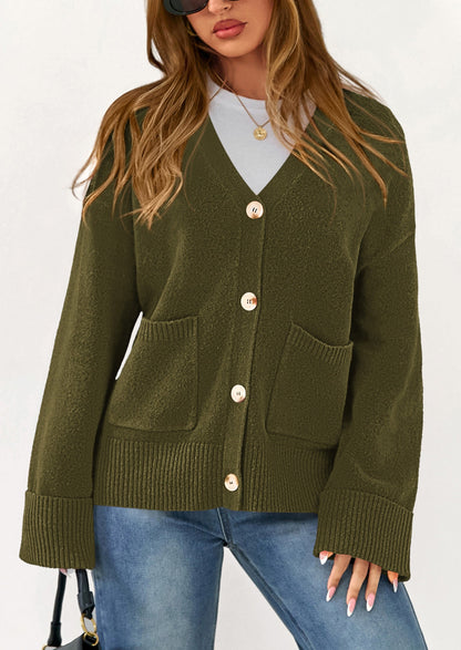 PRETTYGARDEN Women's Oversized Cardigan Sweaters Trendy Chunky Knit Long Sleeve V Neck Button Down Fall Winter Outfits