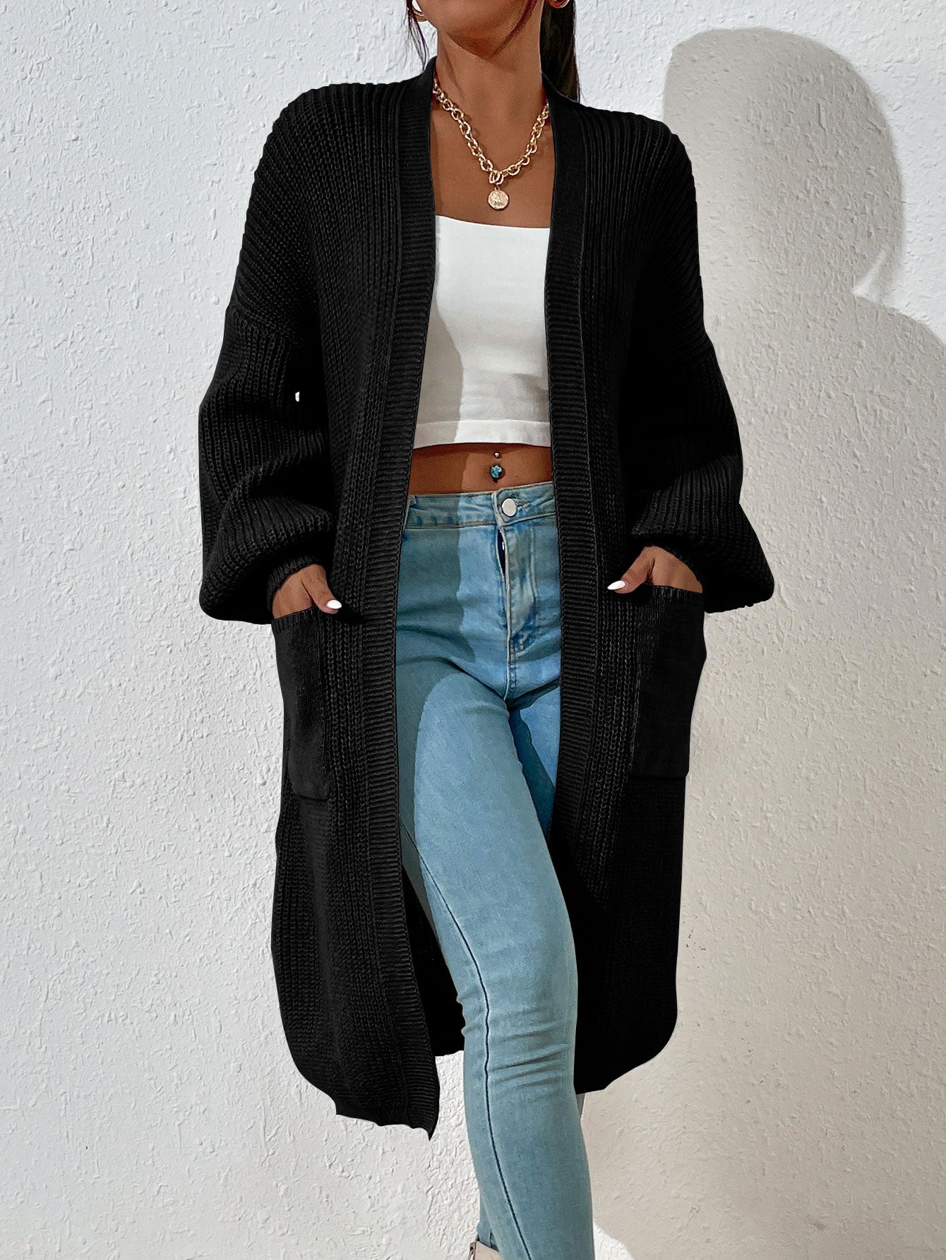 Maxi Balloon Sleeve Cardigan