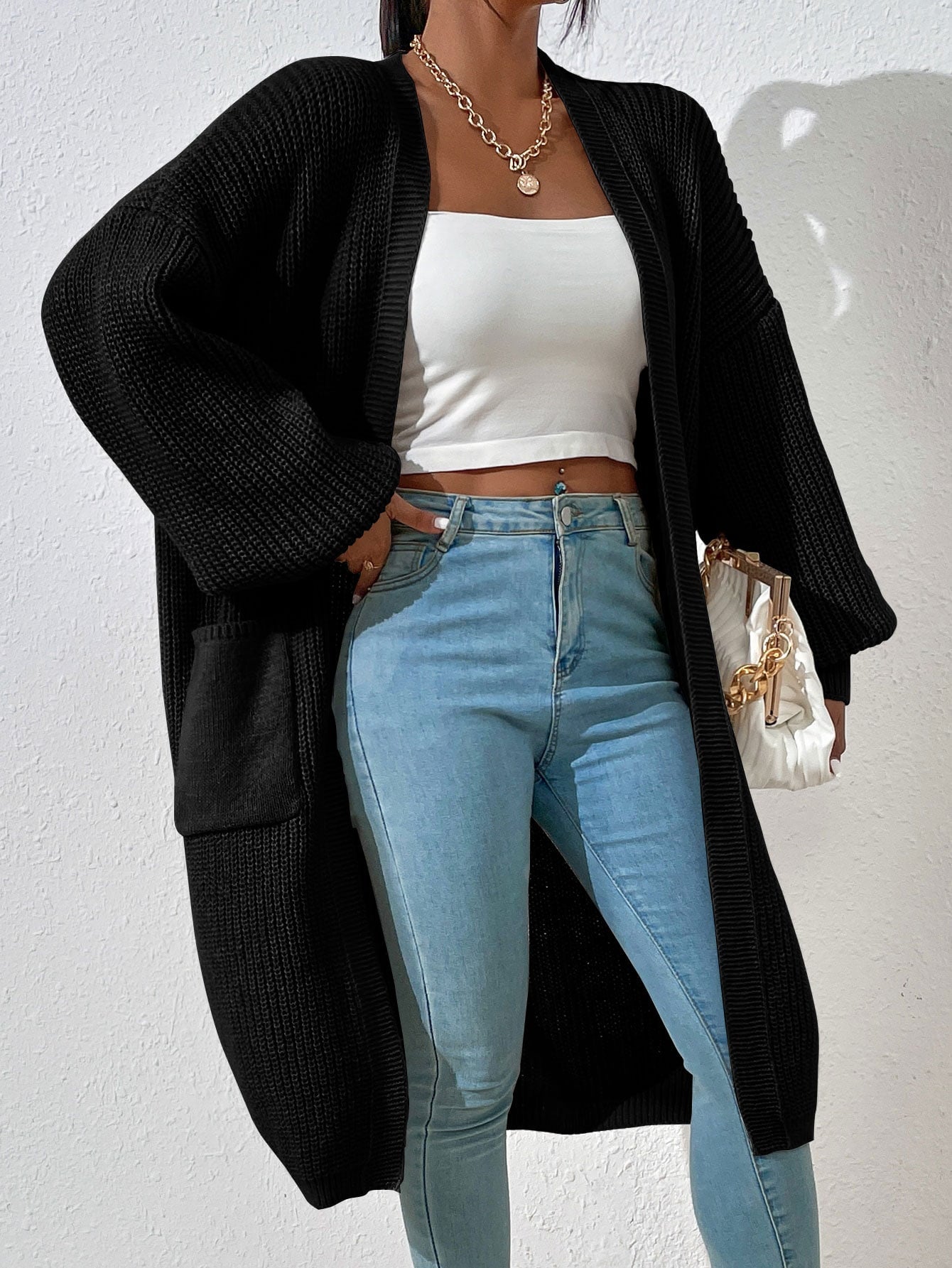 Maxi Balloon Sleeve Cardigan