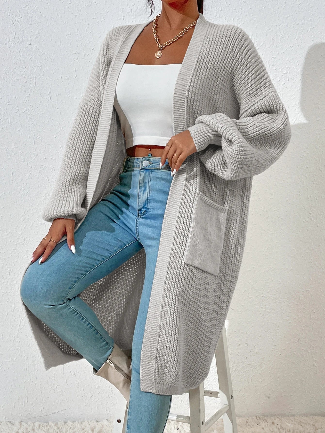 Maxi Balloon Sleeve Cardigan