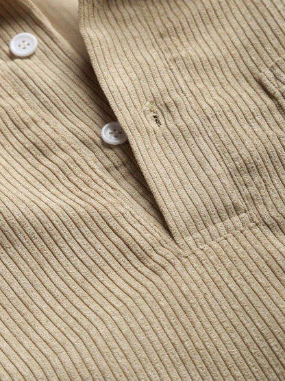 Harrington Corduroy Half-Button Shirt