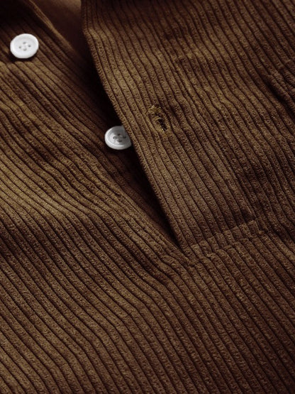 Harrington Corduroy Half-Button Shirt