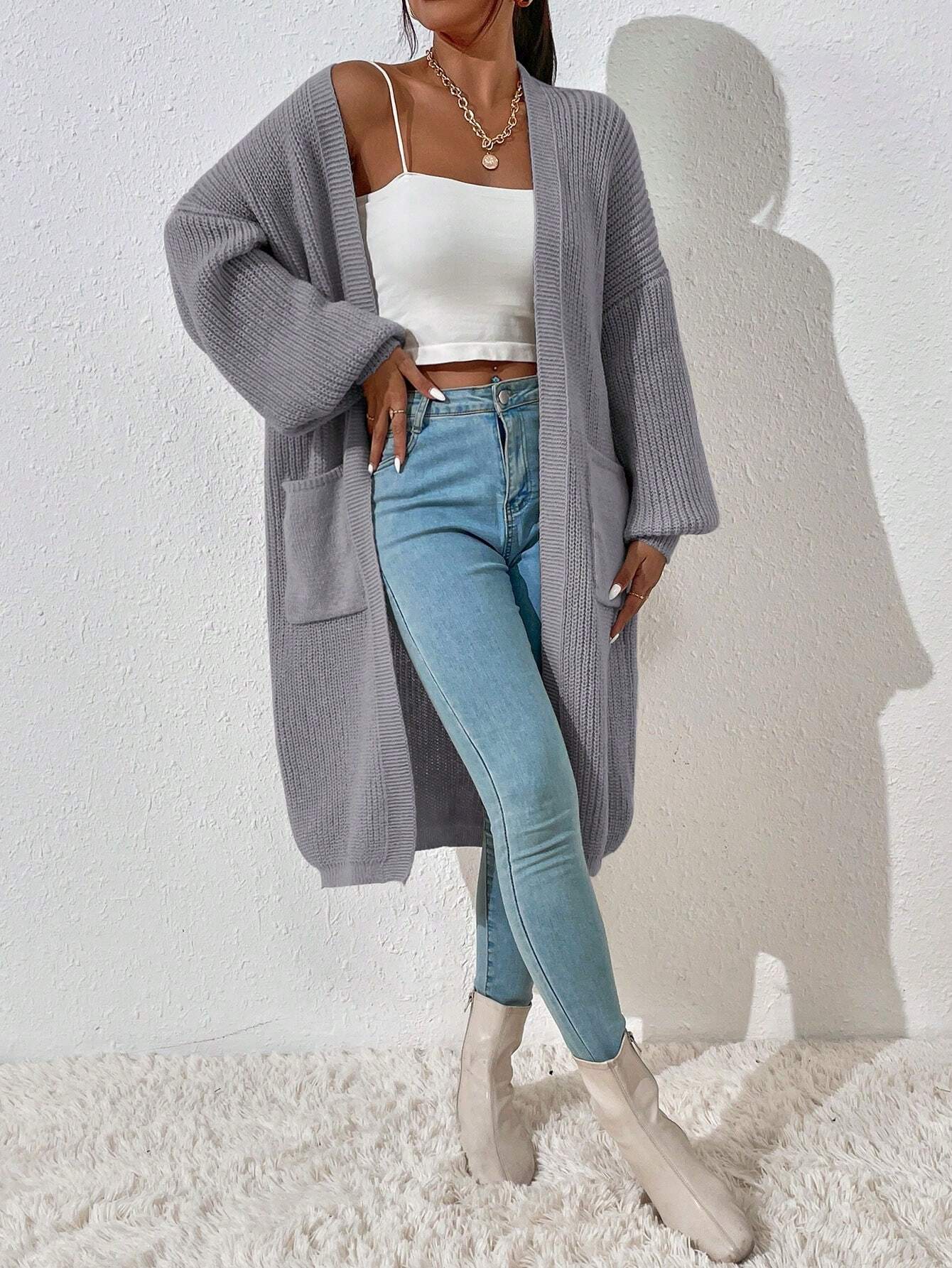 Maxi Balloon Sleeve Cardigan