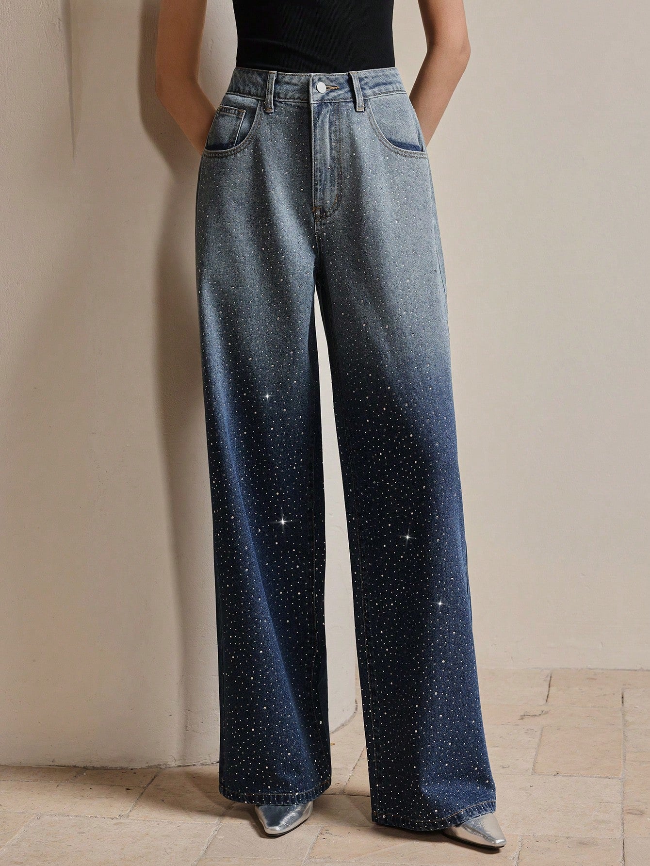 Vintage Rhinestone Embellished Jeans