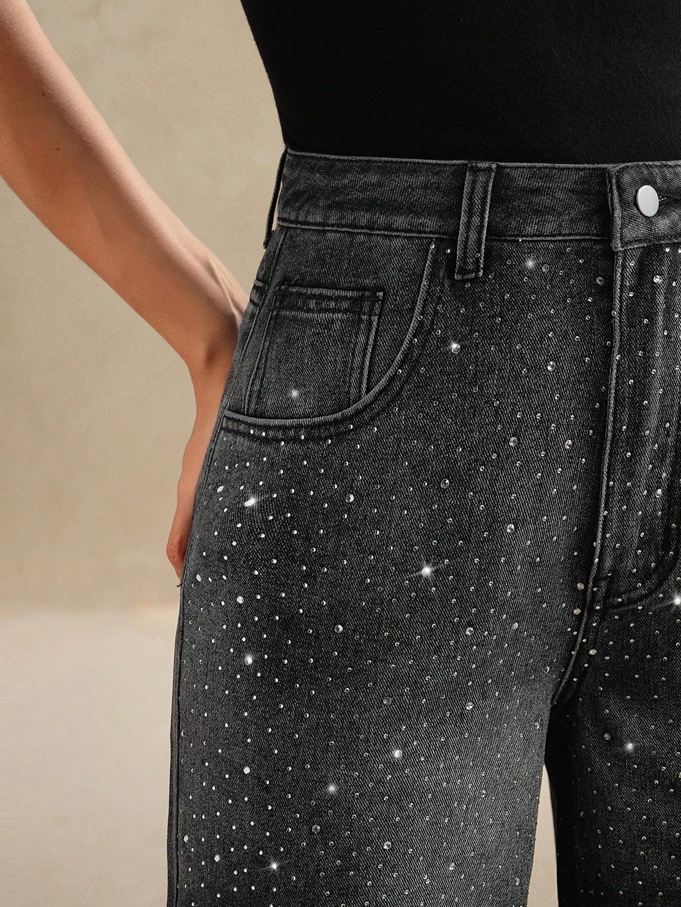 Vintage Rhinestone Embellished Jeans