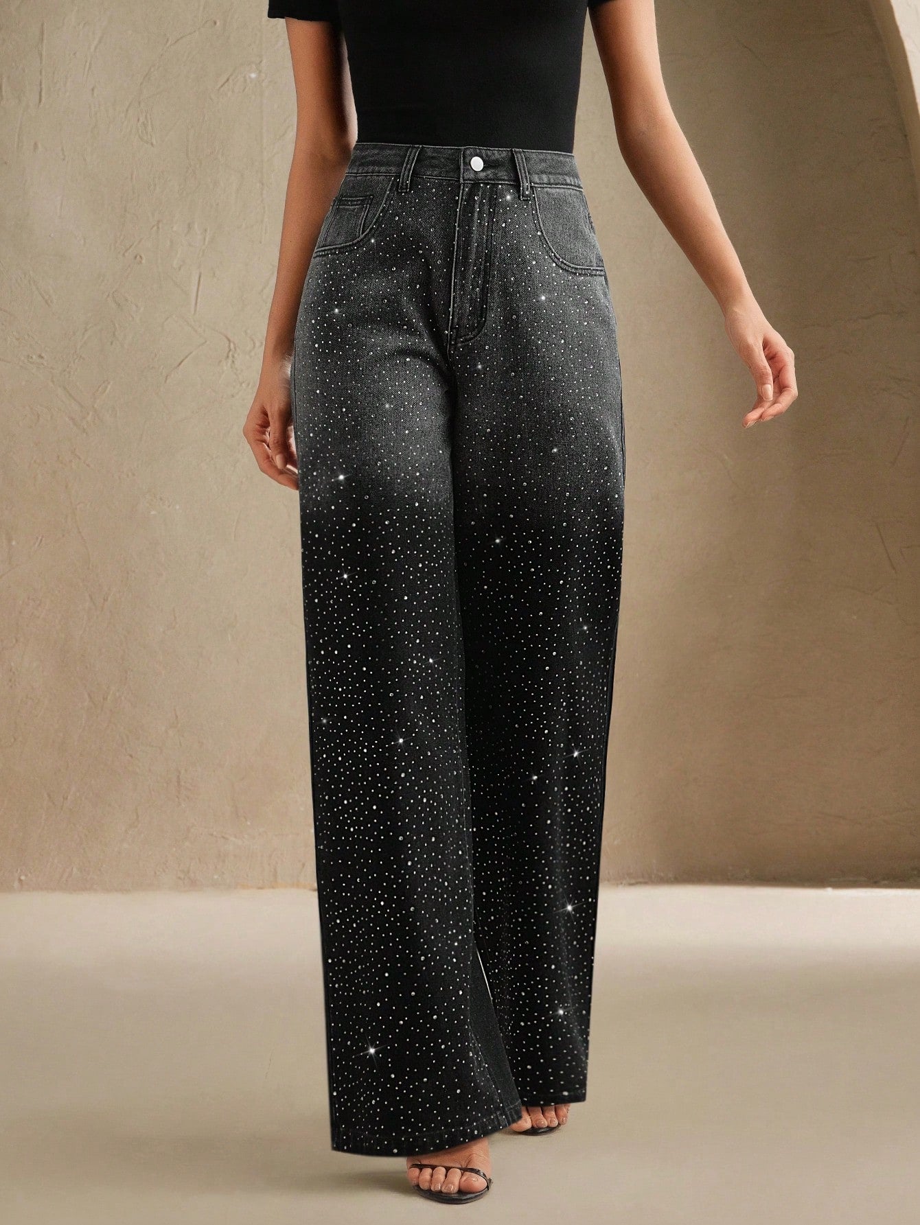 Vintage Rhinestone Embellished Jeans