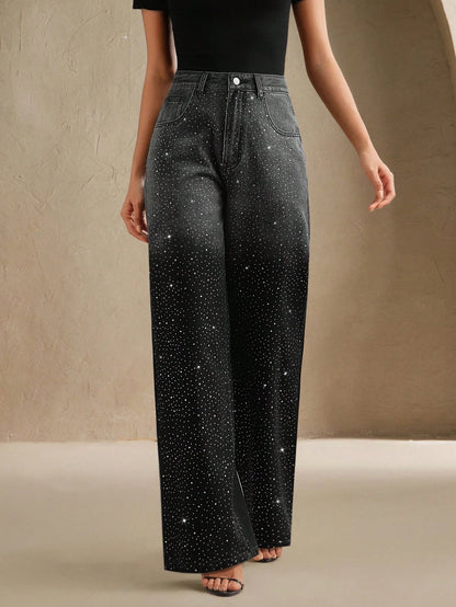 Vintage Rhinestone Embellished Jeans