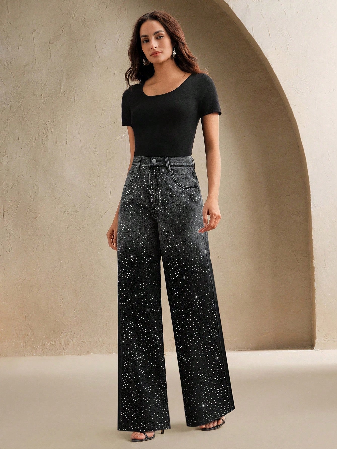 Vintage Rhinestone Embellished Jeans