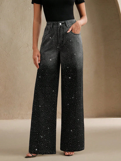 Vintage Rhinestone Embellished Jeans