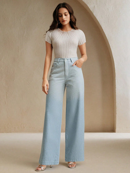 Vintage Rhinestone Embellished Jeans