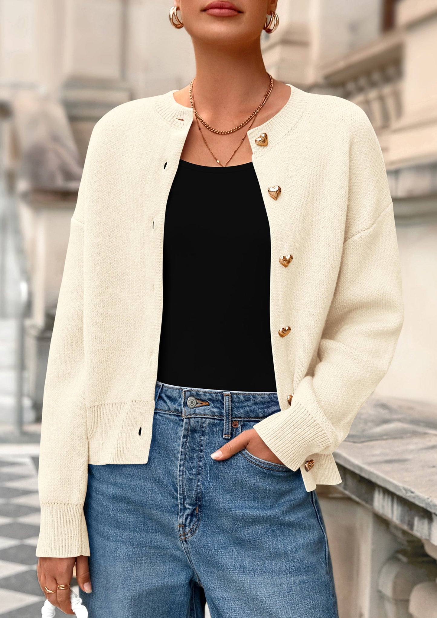 PRETTYGARDEN Cardigan Sweaters for Women Trendy Long Sleeve Open Front Button Down Jacket Fall Clothes Winter Coats