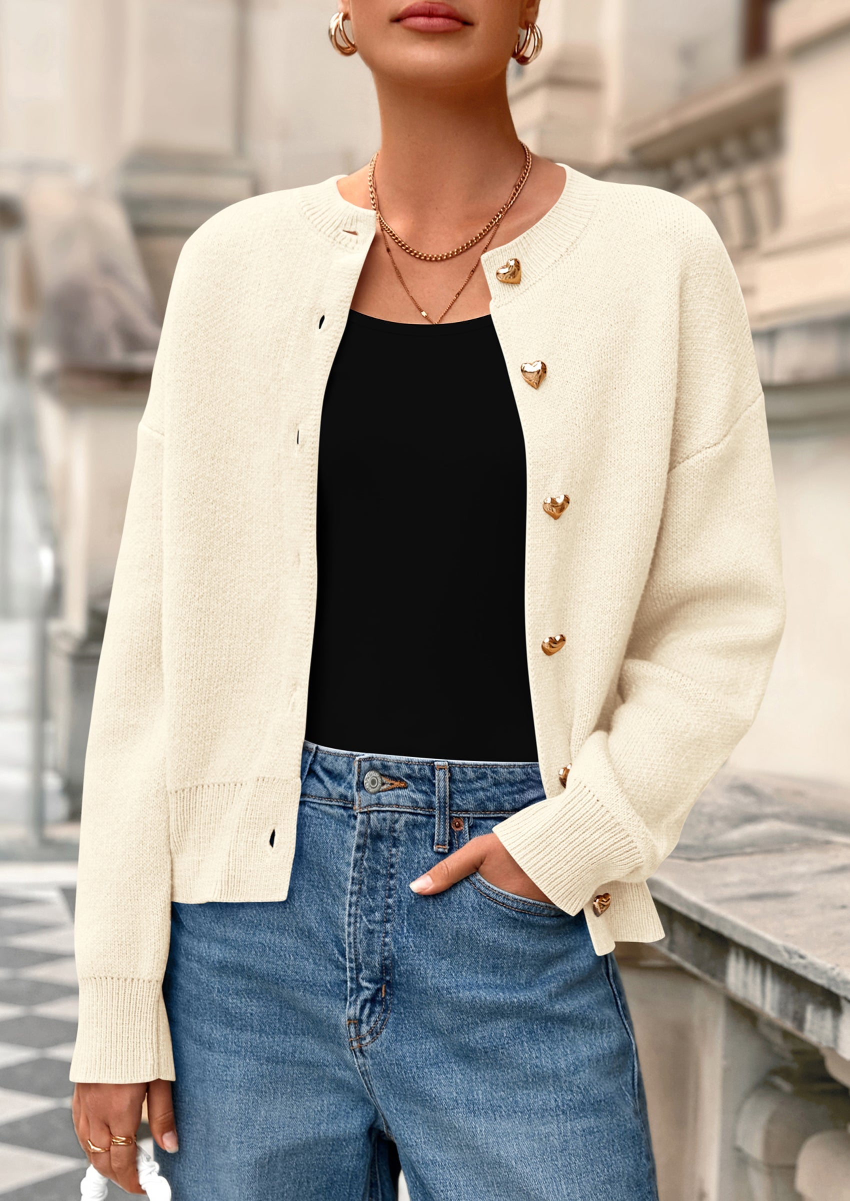 PRETTYGARDEN Cardigan Sweaters for Women Trendy Long Sleeve Open Front Button Down Jacket Fall Clothes Winter Coats