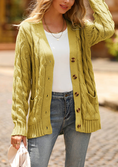 PRETTYGARDEN Women's Open Front Cardigan Sweaters Fall Fashion Button Down Cable Knit Chunky Winter Outerwear Coats