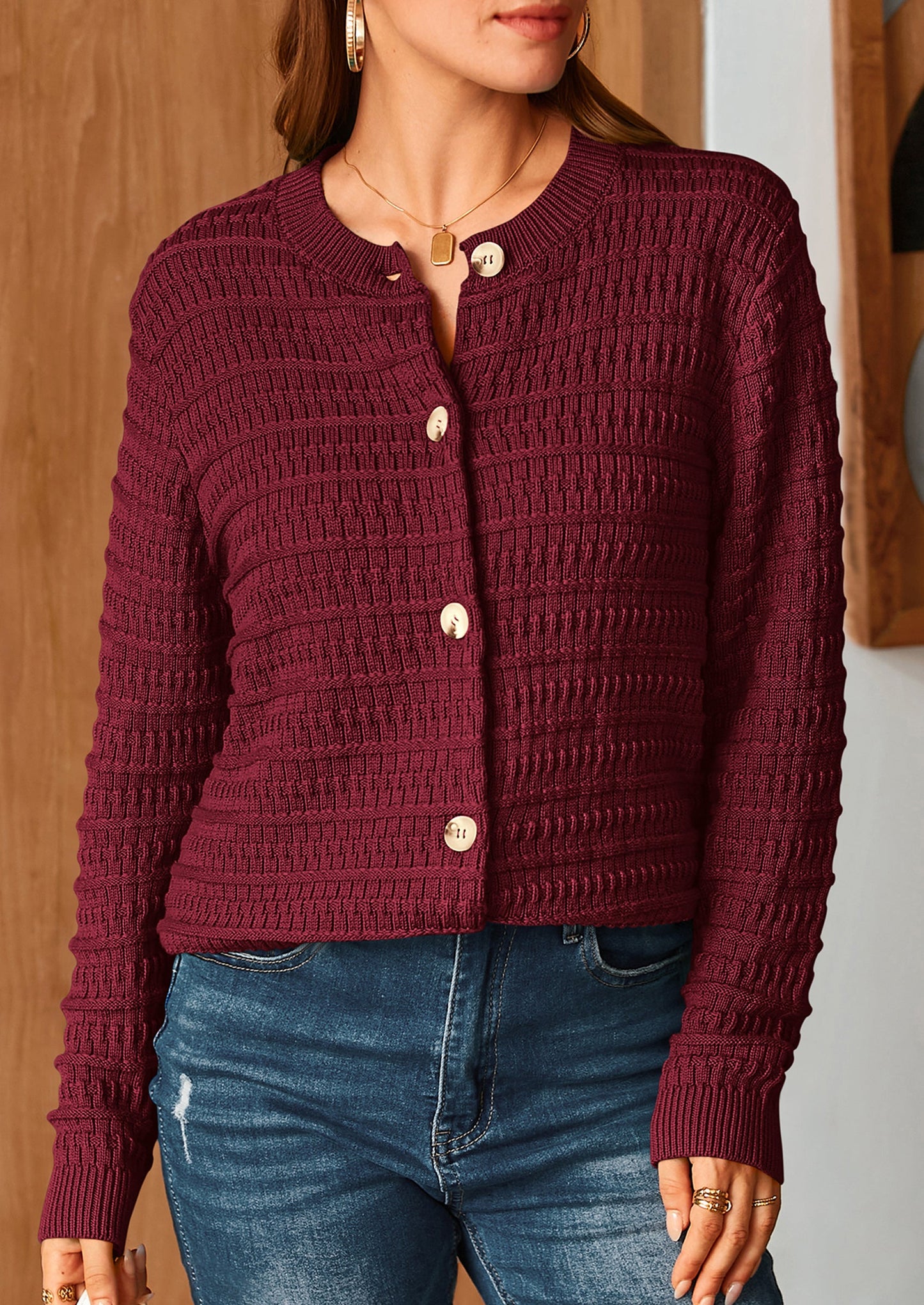 PRETTYGARDEN Women's Knit Cardigan Sweaters Casual Long Sleeve Open Front Button Down Trendy Jackets Outerwear