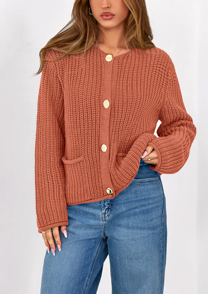 PRETTYGARDEN Cardigan Sweaters for Women Trendy Oversized Knit Chunky Button Cardigans Fall Winter Outfits with Pockets