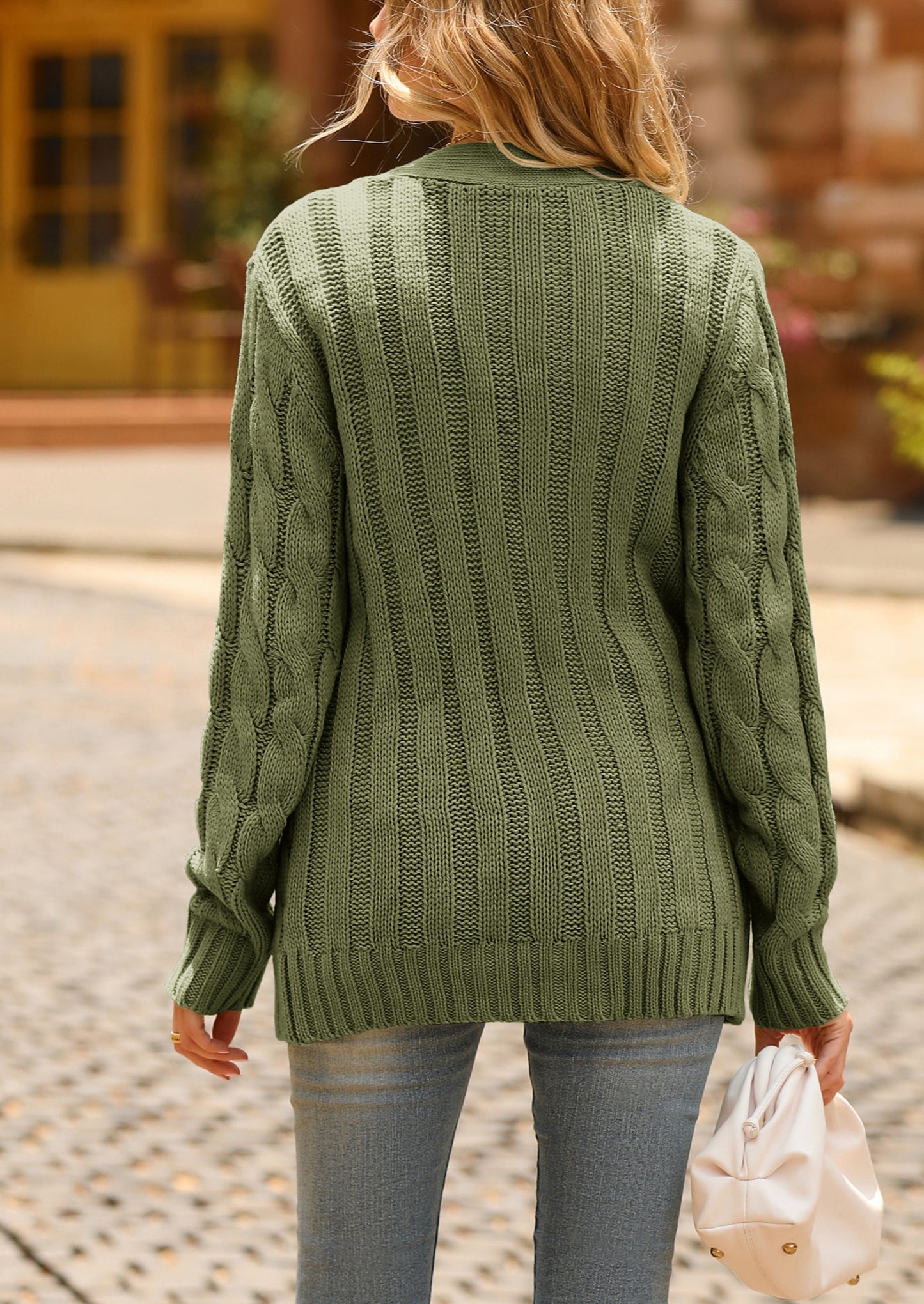 PRETTYGARDEN Women's Open Front Cardigan Sweaters Fall Fashion Button Down Cable Knit Chunky Winter Outerwear Coats