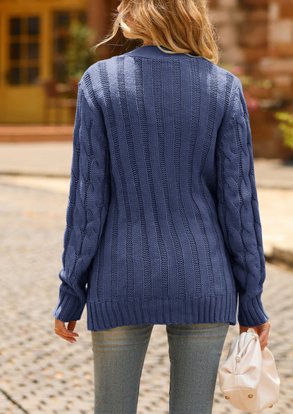 PRETTYGARDEN Women's Open Front Cardigan Sweaters Fall Fashion Button Down Cable Knit Chunky Winter Outerwear Coats