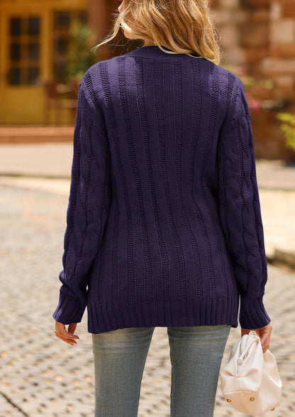 PRETTYGARDEN Women's Open Front Cardigan Sweaters Fall Fashion Button Down Cable Knit Chunky Winter Outerwear Coats