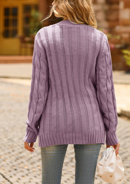 PRETTYGARDEN Women's Open Front Cardigan Sweaters Fall Fashion Button Down Cable Knit Chunky Winter Outerwear Coats