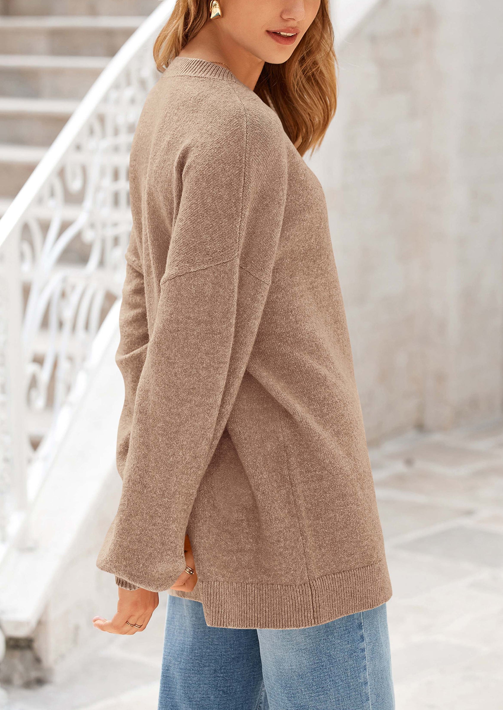 PRETTYGARDEN Women's Fall Sweaters Casual Crew Neck Long Sleeve Pullover Tops Ribbed Knit Loose Fit Winter Clothes