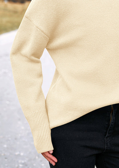 PRETTYGARDEN Women's Turtleneck Oversized Sweater Long Sleeve Chunky Knit Pullover Casual Winter Jumper Tops