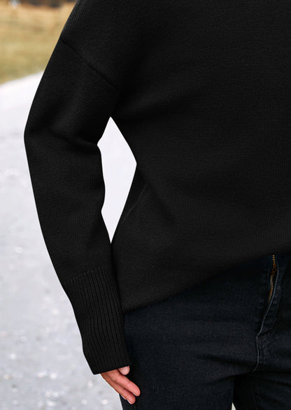 PRETTYGARDEN Women's Turtleneck Oversized Sweater Long Sleeve Chunky Knit Pullover Casual Winter Jumper Tops