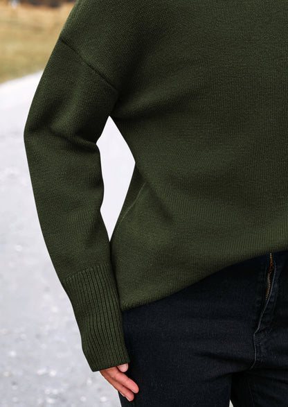 PRETTYGARDEN Women's Turtleneck Oversized Sweater Long Sleeve Chunky Knit Pullover Casual Winter Jumper Tops