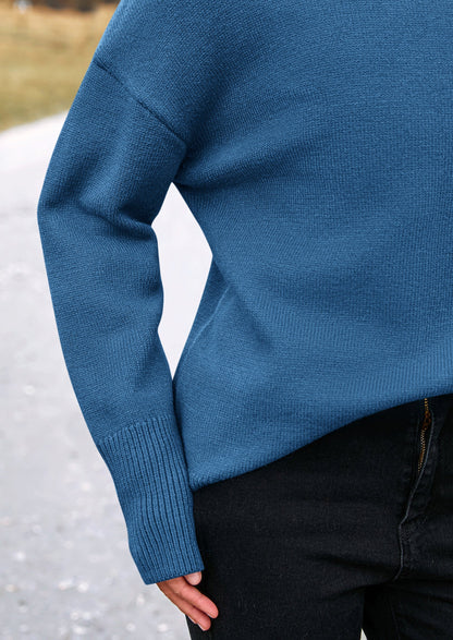 PRETTYGARDEN Women's Turtleneck Oversized Sweater Long Sleeve Chunky Knit Pullover Casual Winter Jumper Tops