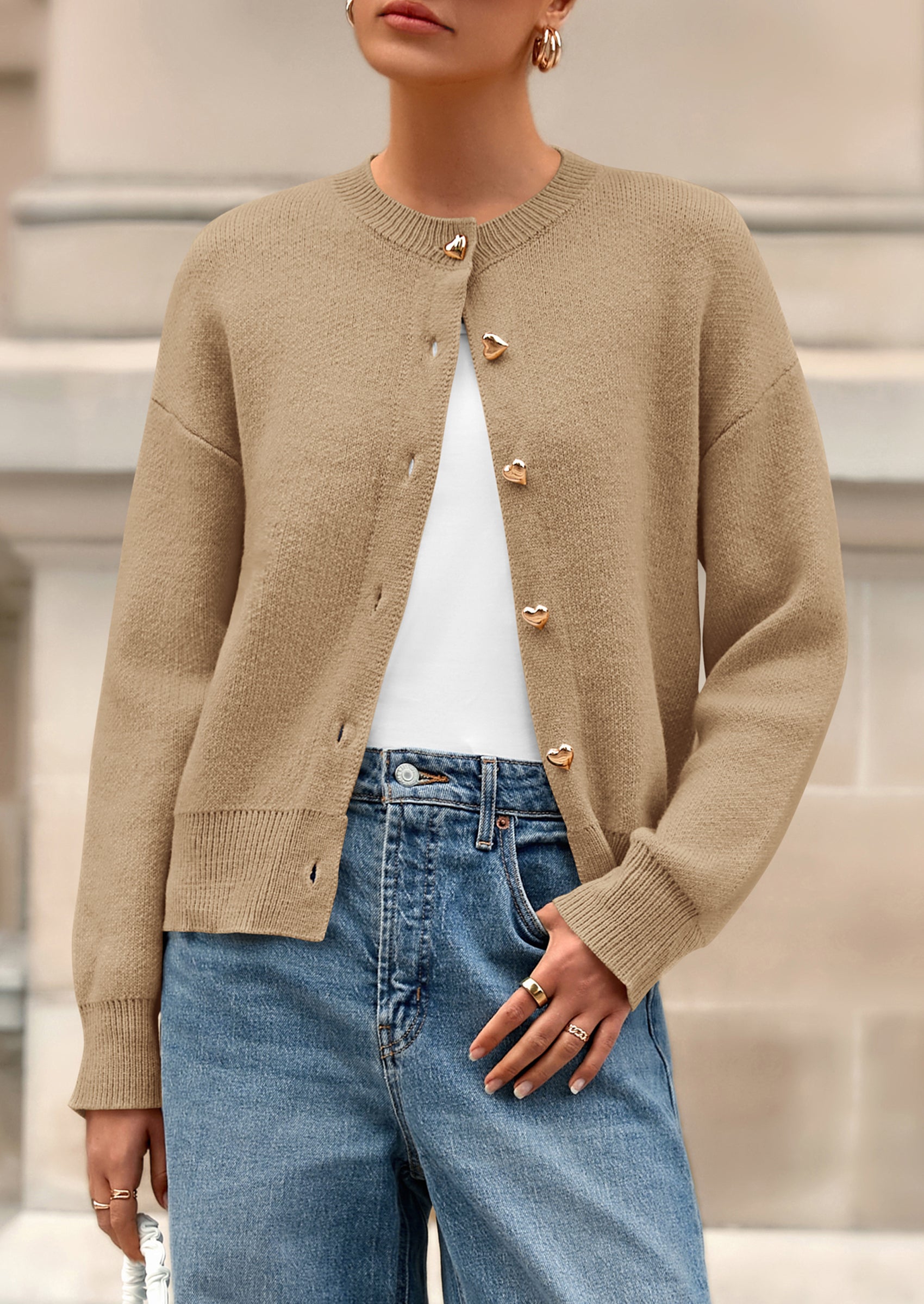 PRETTYGARDEN Cardigan Sweaters for Women Trendy Long Sleeve Open Front Button Down Jacket Fall Clothes Winter Coats