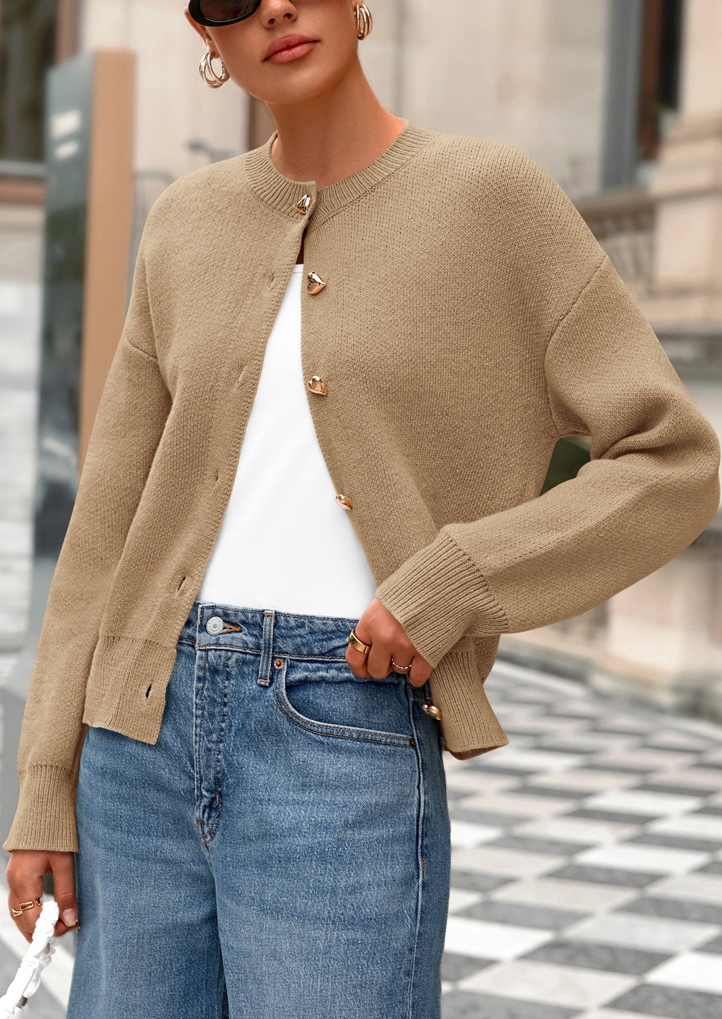 PRETTYGARDEN Cardigan Sweaters for Women Trendy Long Sleeve Open Front Button Down Jacket Fall Clothes Winter Coats