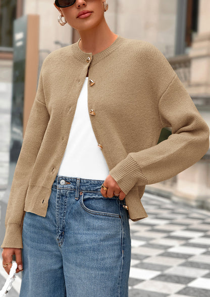 PRETTYGARDEN Cardigan Sweaters for Women Trendy Long Sleeve Open Front Button Down Jacket Fall Clothes Winter Coats