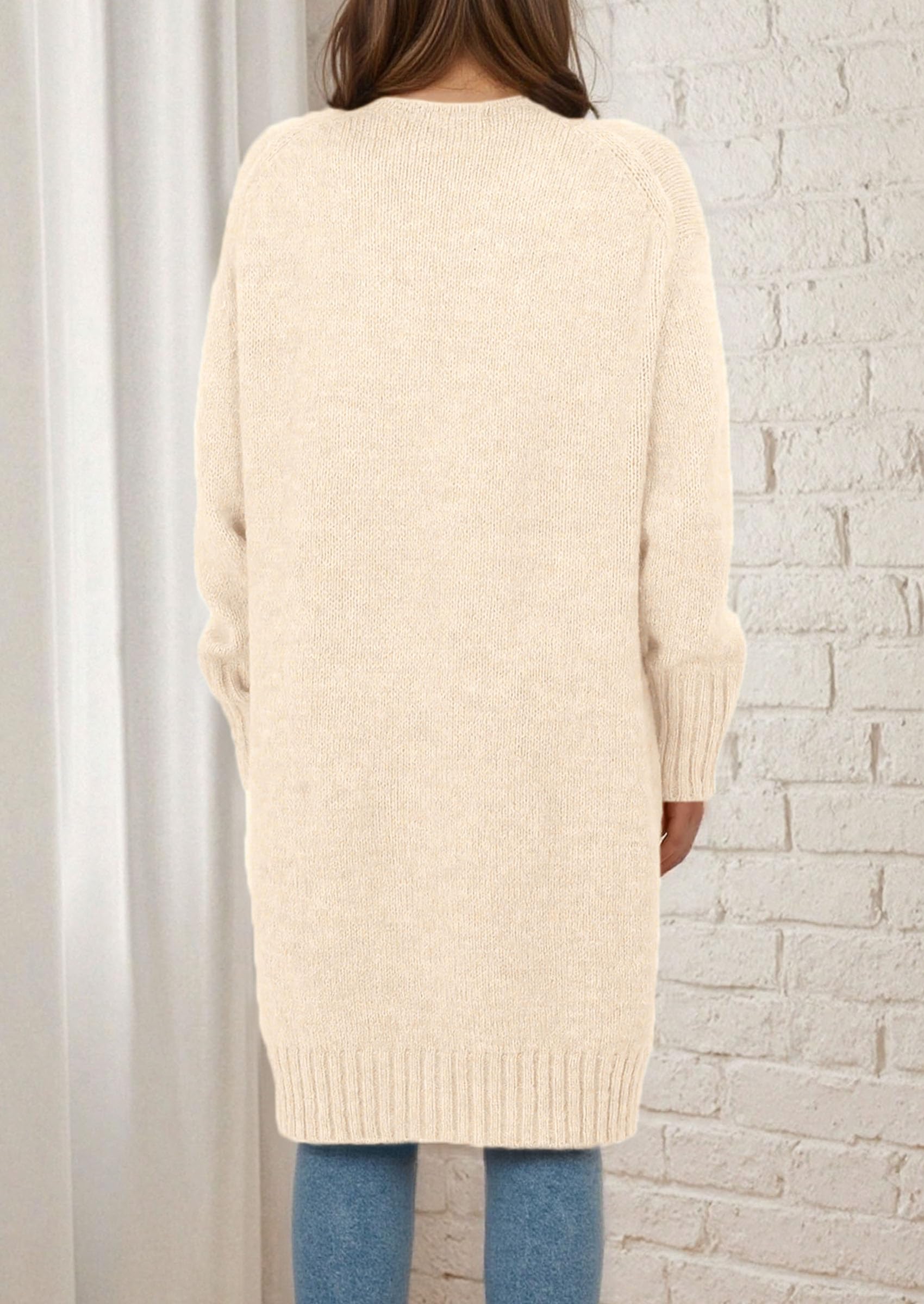 PRETTYGARDEN Fall Long Sleeve Cardigan Sweaters for Women Trendy Winter Open Front Loose Knitted Cardigans with Pockets