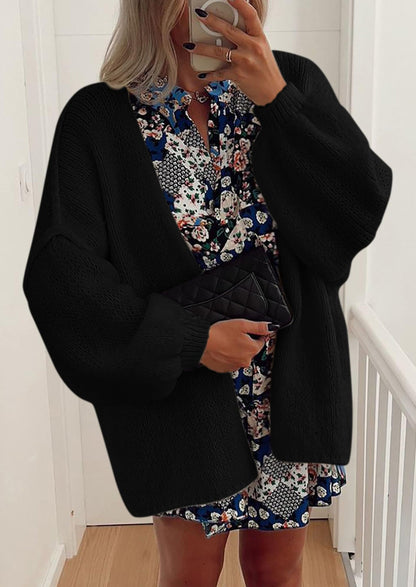 PRETTYGARDEN Womens Oversized Cardigan Sweaters Fall Long Lantern Sleeve Knit Open Front Lightweight Sweater