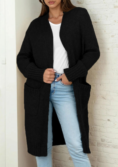 PRETTYGARDEN Fall Long Sleeve Cardigan Sweaters for Women Trendy Winter Open Front Loose Knitted Cardigans with Pockets