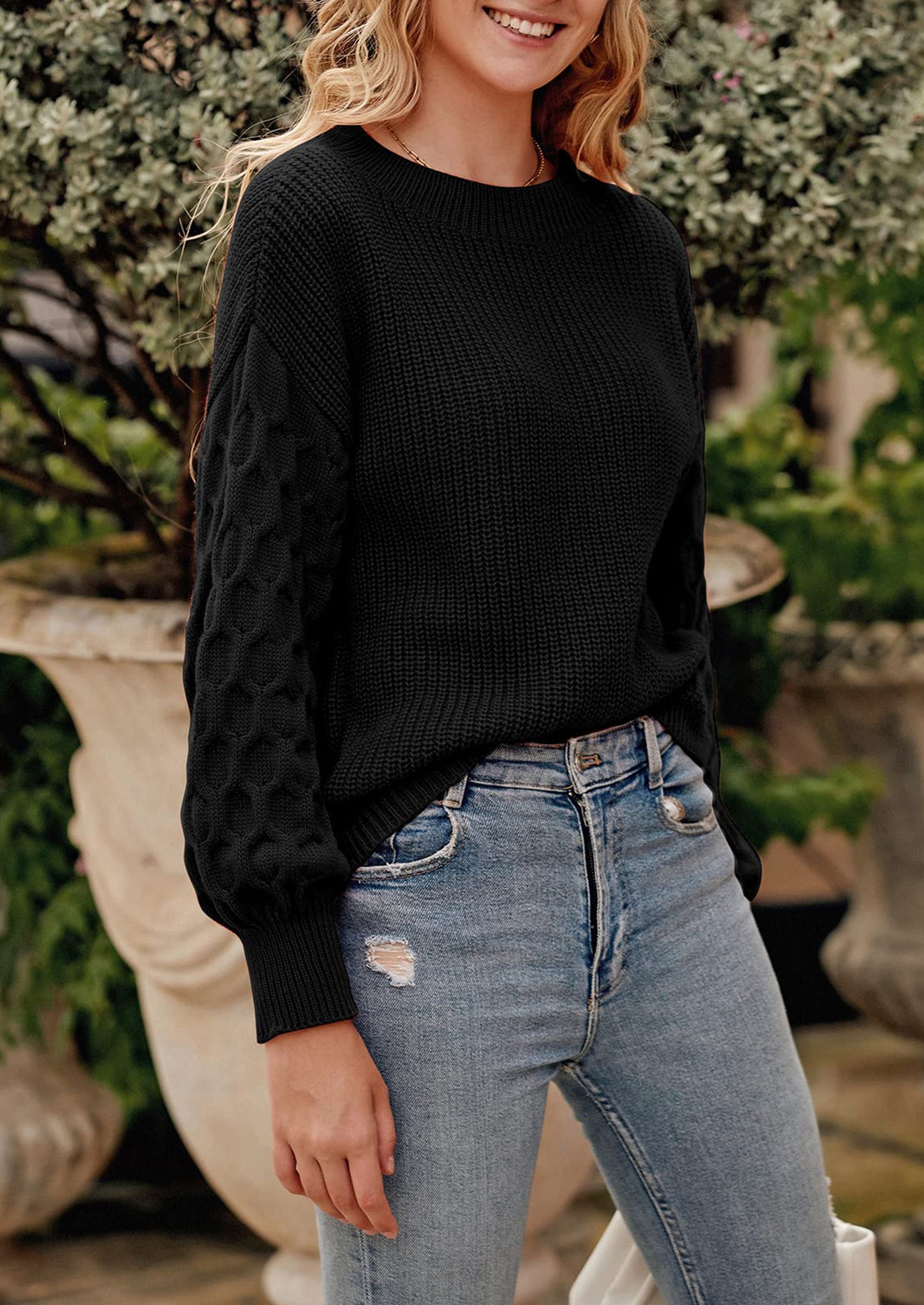 PRETTYGARDEN Women's Fall Pullover Sweater Casual Long Sleeve Loose Chunky Knit Tops Blouse Winter Fashion Clothing