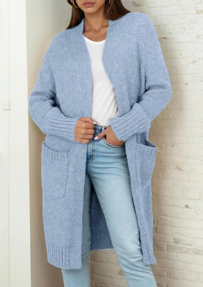 PRETTYGARDEN Fall Long Sleeve Cardigan Sweaters for Women Trendy Winter Open Front Loose Knitted Cardigans with Pockets