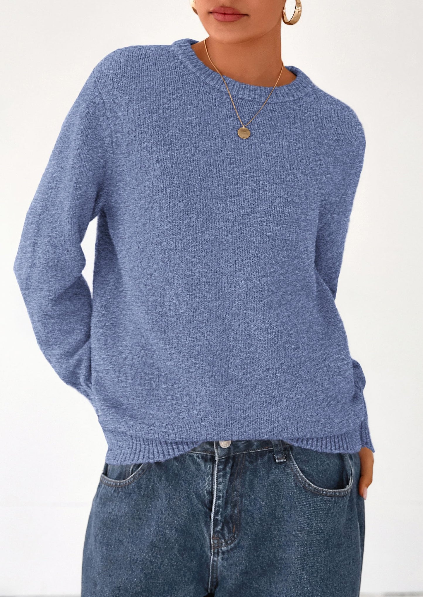 PRETTYGARDEN Womens Sweaters Fall Fashion Casual Crewneck Pullover Button Long Sleeve Cute Knit Tops Winter Clothes