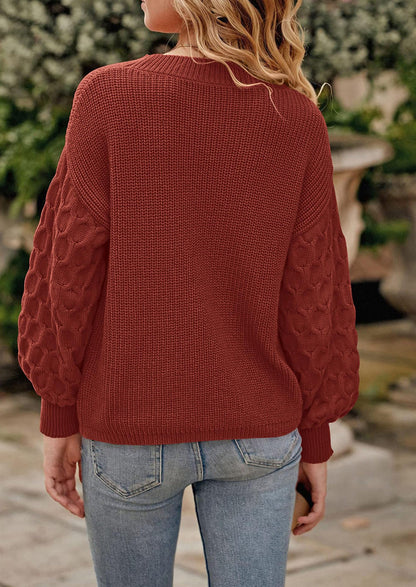 PRETTYGARDEN Women's Fall Pullover Sweater Casual Long Sleeve Loose Chunky Knit Tops Blouse Winter Fashion Clothing