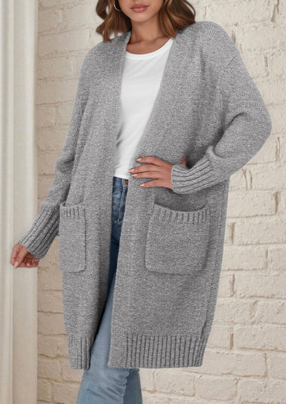 PRETTYGARDEN Fall Long Sleeve Cardigan Sweaters for Women Trendy Winter Open Front Loose Knitted Cardigans with Pockets