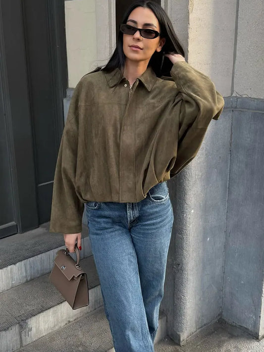 Suede Bomber Jacket