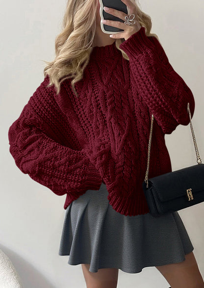 PRETTYGARDEN Women's Oversized Fall Sweaters Casual Long Sleeve Crewneck Chunky Cable Knit Pullover Tops Winter Clothes