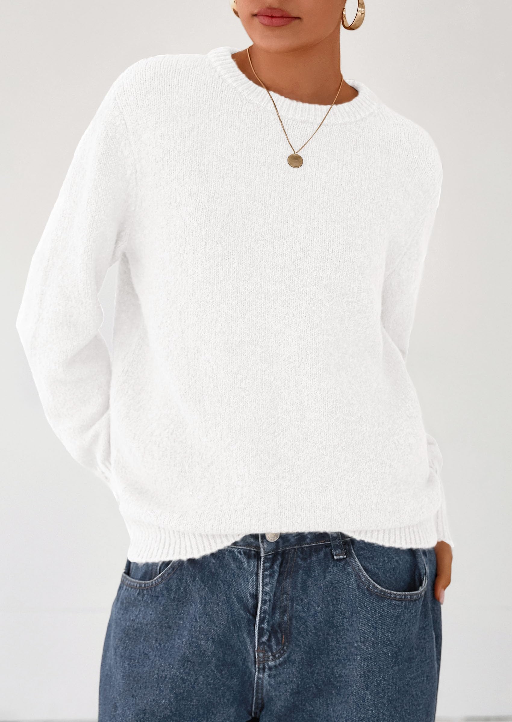 PRETTYGARDEN Womens Sweaters Fall Fashion Casual Crewneck Pullover Button Long Sleeve Cute Knit Tops Winter Clothes